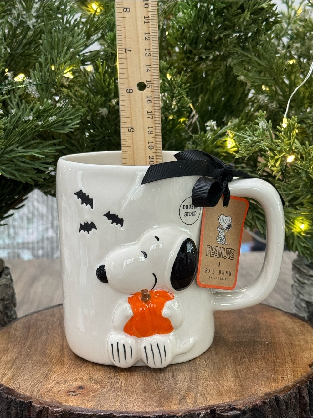 🎃 Brand NEW w/Tags Peanuts x Rae Dunn SPOOKY AND SWEET Double Sided Mug w/Snoopy - Picture 8 of 11